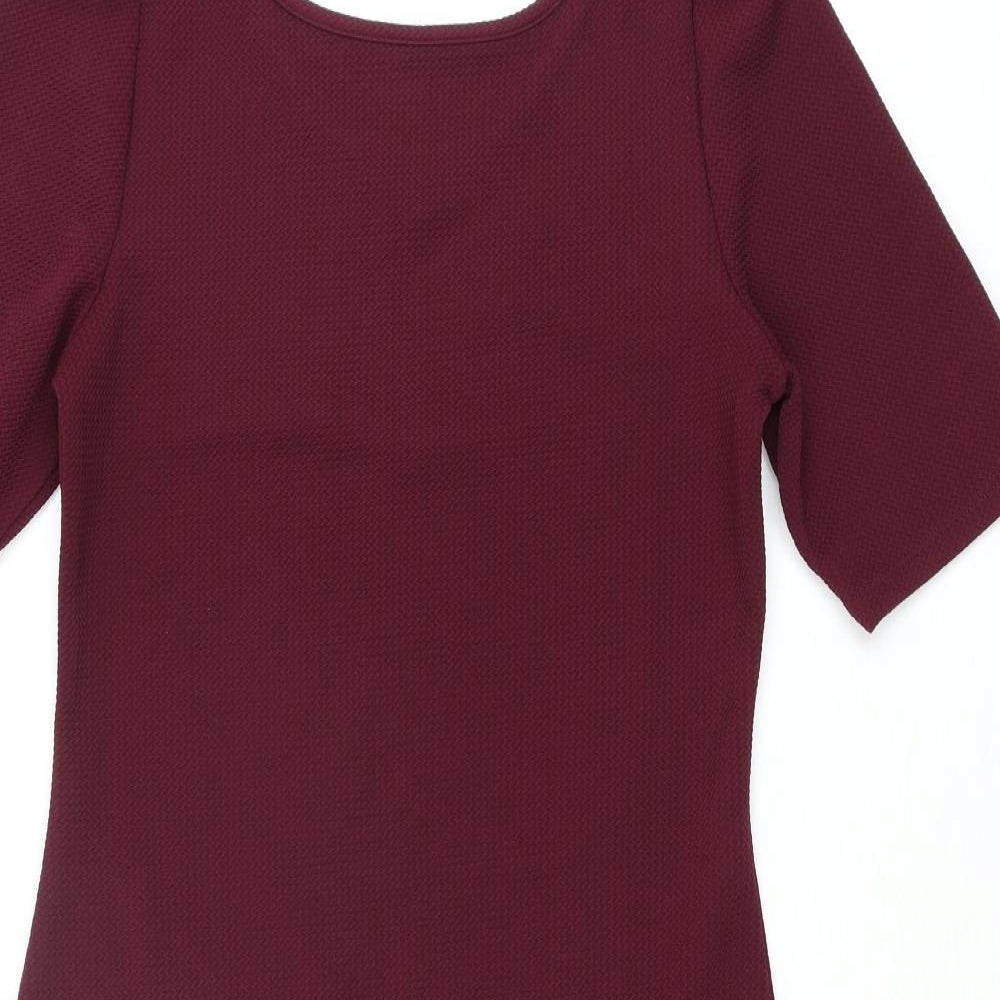 Dorothy Perkins Womens Purple Polyester Bodycon Size 12 Round Neck Pullover