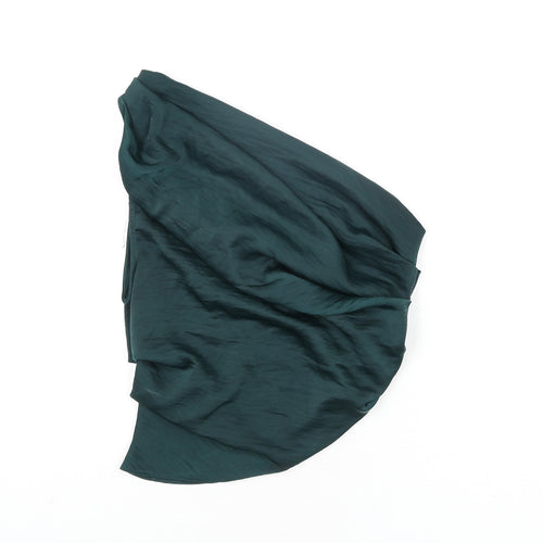 ASOS Womens Green Polyester Basic Blouse Size 8 One Shoulder - Rouched