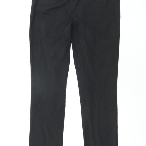 Boden Womens Black Cotton Chino Trousers Size 12 L31 in Slim Zip