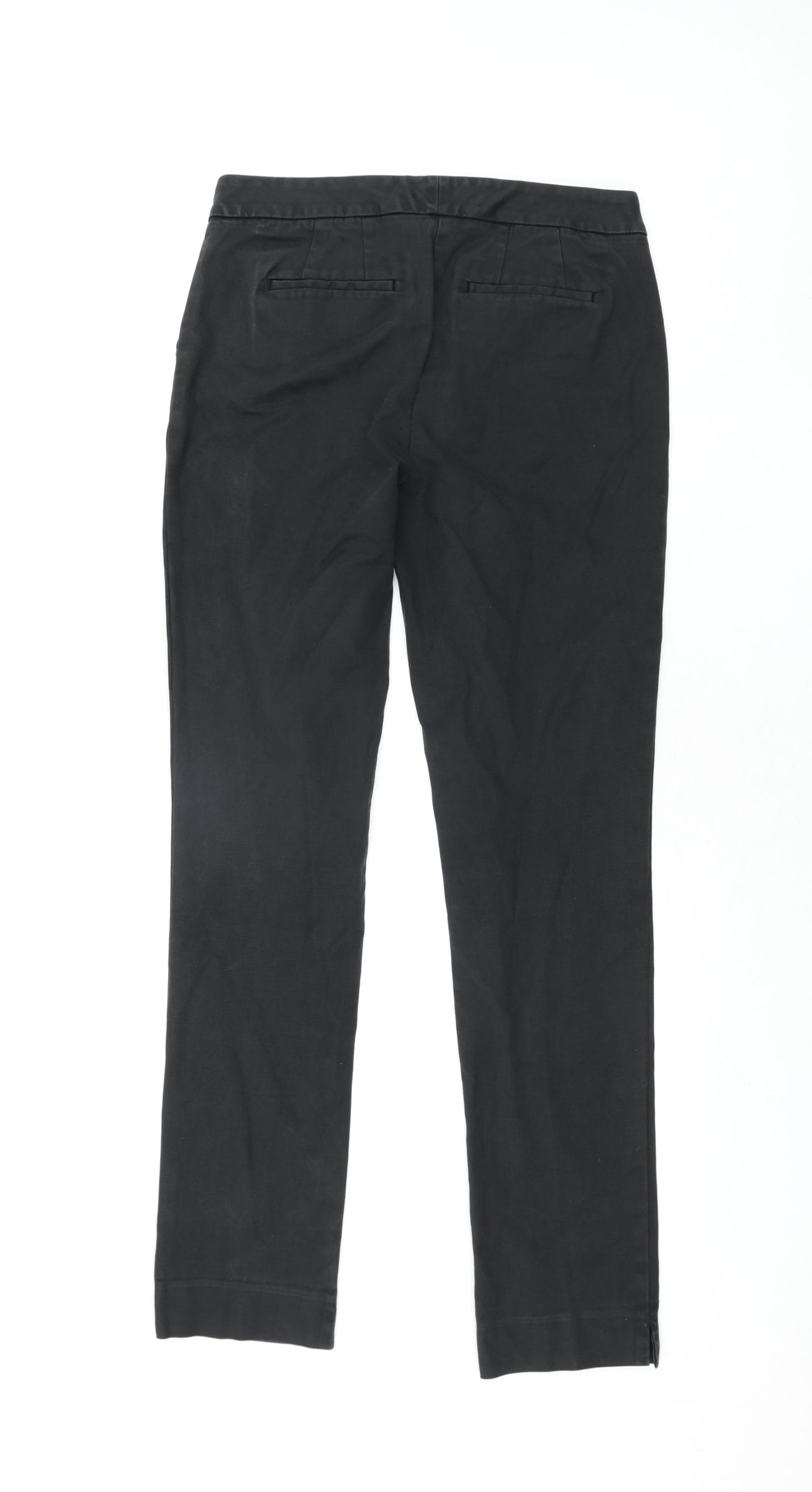 Boden Womens Black Cotton Chino Trousers Size 12 L31 in Slim Zip