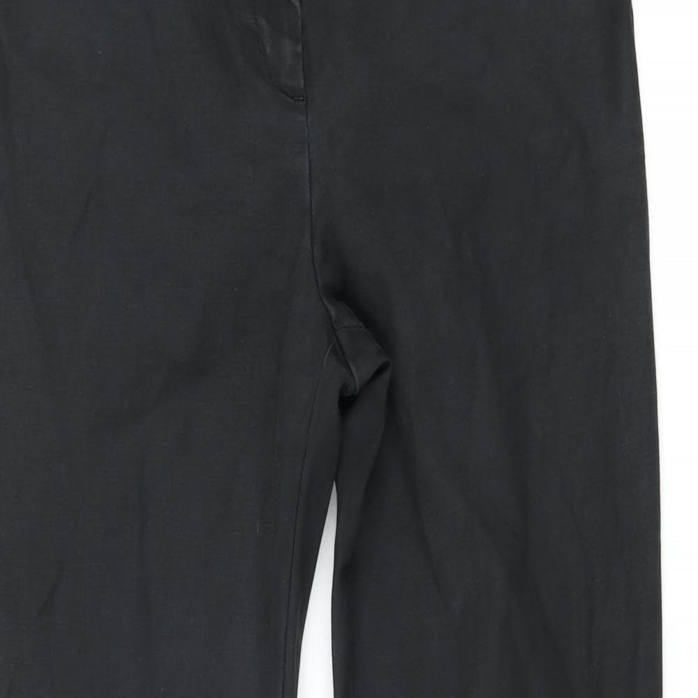 Boden Womens Black Cotton Chino Trousers Size 12 L31 in Slim Zip