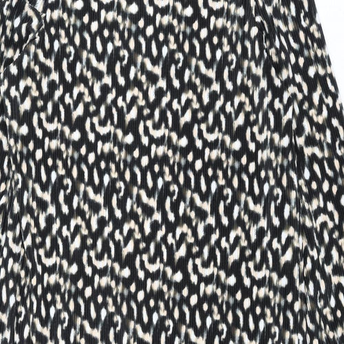 Mamalicious Womens Multicoloured Geometric Polyester Shift Size L Square Neck Pullover - Side Slits Plisse