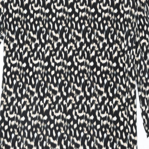 Mamalicious Womens Multicoloured Geometric Polyester Shift Size L Square Neck Pullover - Side Slits Plisse
