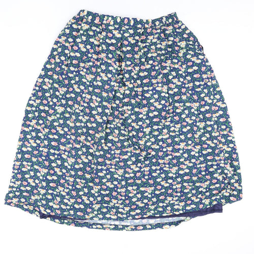 Country Collection Womens Multicoloured Floral Polyester A-Line Skirt Size 14 Button