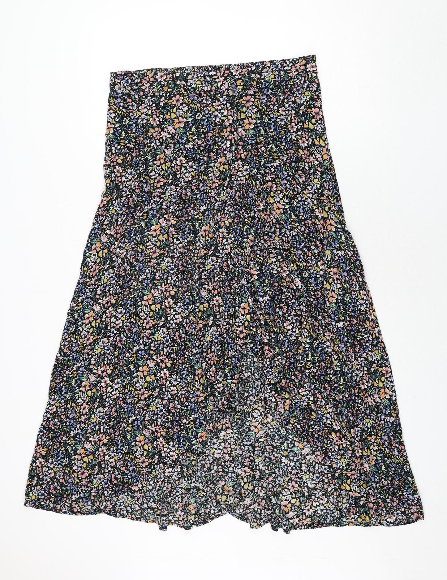 M&Co Womens Multicoloured Floral Viscose Maxi Skirt Size 12
