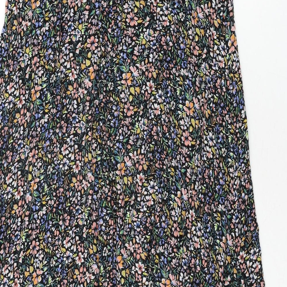 M&Co Womens Multicoloured Floral Viscose Maxi Skirt Size 12