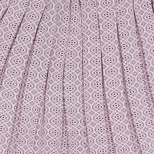 Bonmarché Womens Pink Geometric Polyester Pleated Skirt Size 16