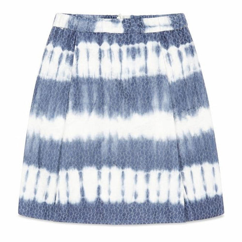 United Colors of Benetton Womens Blue Geometric Cotton A-Line Skirt Size 6 Zip - Tie Dye