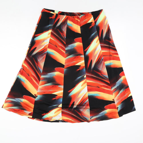 Anne Smith Womens Multicoloured Geometric Polyester A-Line Skirt Size 32 in