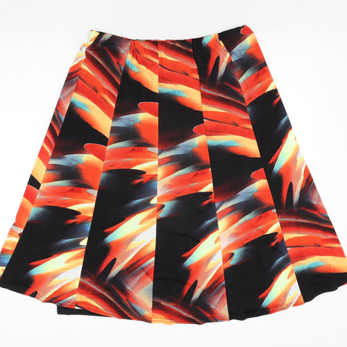 Anne Smith Womens Multicoloured Geometric Polyester A-Line Skirt Size 32 in