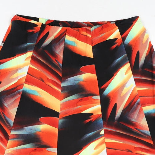 Anne Smith Womens Multicoloured Geometric Polyester A-Line Skirt Size 32 in
