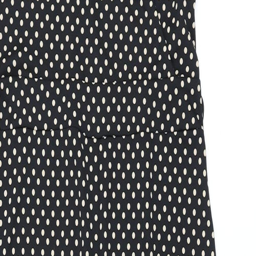 Oasis Womens Black Polka Dot Polyester Jumpsuit One-Piece Size M L28 in Tie