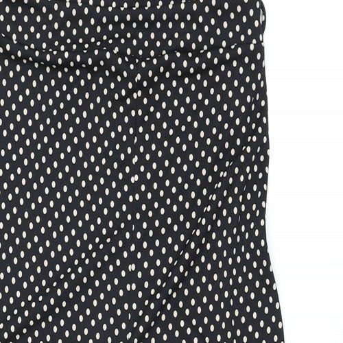 Oasis Womens Black Polka Dot Polyester Jumpsuit One-Piece Size M L28 in Tie