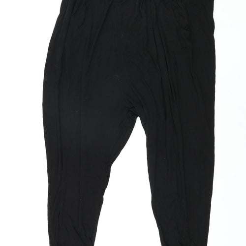 Maine Womens Black Viscose Harem Trousers Size 22 L28 in Regular