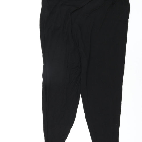 Maine Womens Black Viscose Harem Trousers Size 22 L28 in Regular