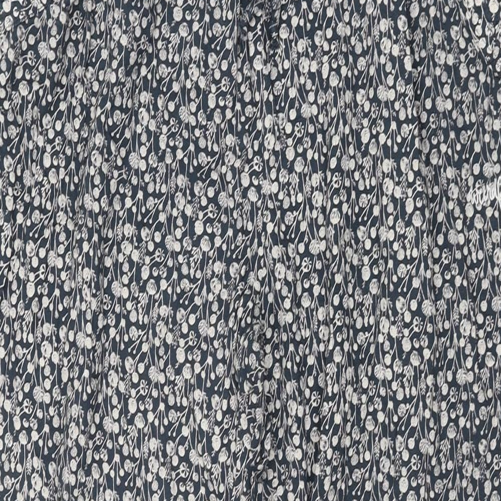 Weird Fish Womens Grey Geometric Viscose Trousers Size 16 L28 in Regular Drawstring