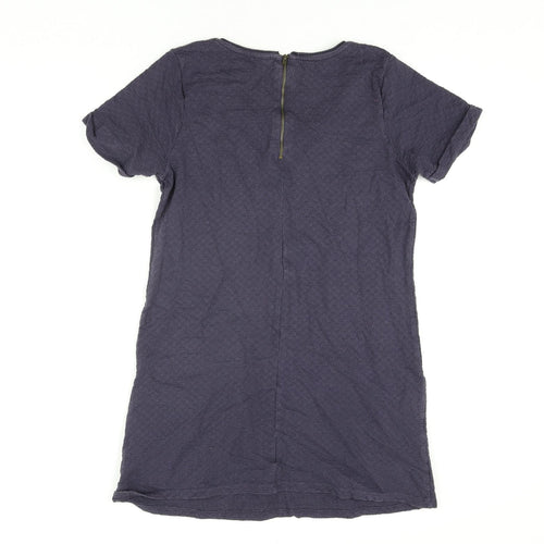 Fat Face Womens Blue Cotton Mini Size 10 Round Neck Zip - Textured