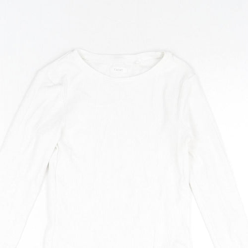 NEXT Girls White Cotton Basic T-Shirt Size 9 Years Round Neck Pullover