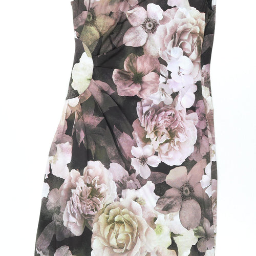 Phase Eight Womens Multicoloured Floral Polyester Pencil Dress Size 12 V-Neck Pullover