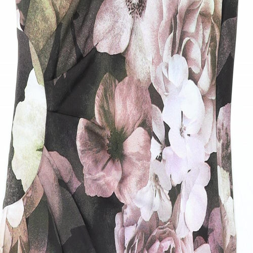 Phase Eight Womens Multicoloured Floral Polyester Pencil Dress Size 12 V-Neck Pullover