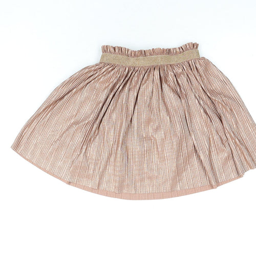 Zara Girls Pink Polyester Flare Skirt Size 6 Years Regular Pull On - Glitter