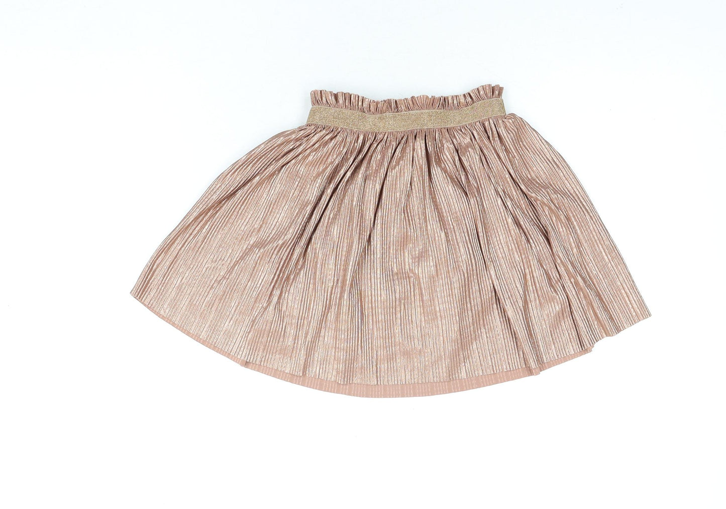 Zara Girls Pink Polyester Flare Skirt Size 6 Years Regular Pull On - Glitter