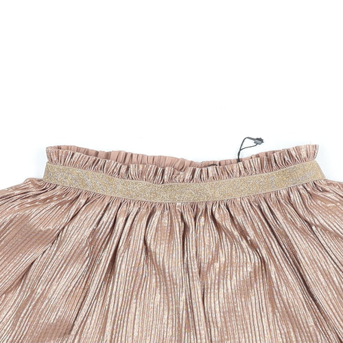 Zara Girls Pink Polyester Flare Skirt Size 6 Years Regular Pull On - Glitter