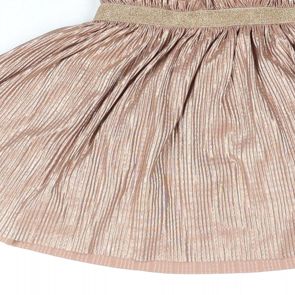 Zara Girls Pink Polyester Flare Skirt Size 6 Years Regular Pull On - Glitter