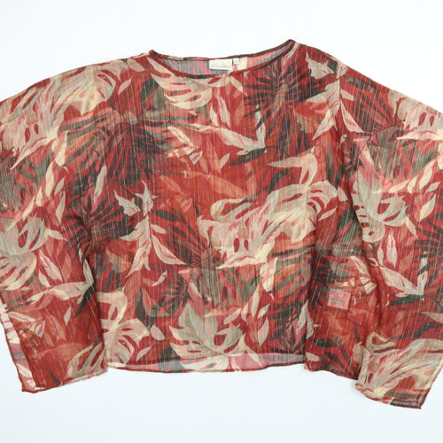 EWM Womens Red Geometric Polyester Cover Up Size L