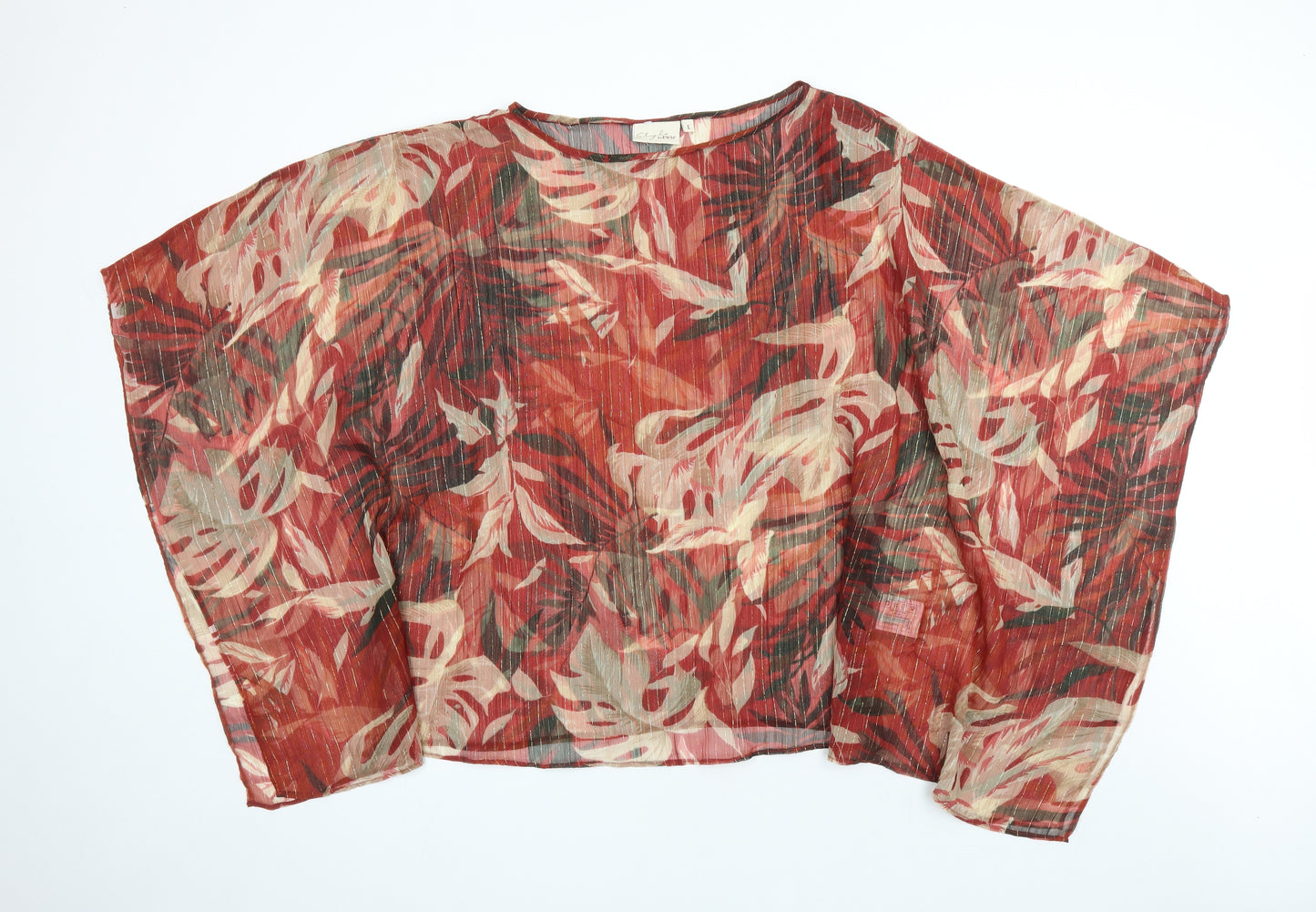 EWM Womens Red Geometric Polyester Cover Up Size L