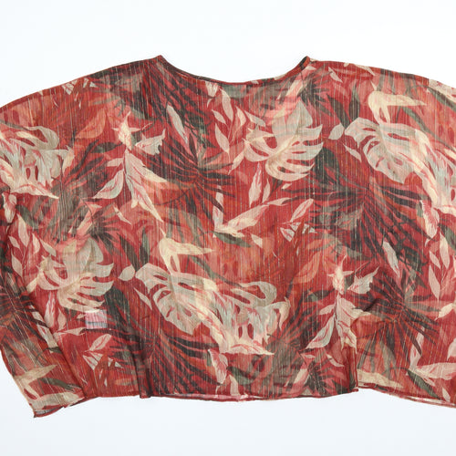 EWM Womens Red Geometric Polyester Cover Up Size L