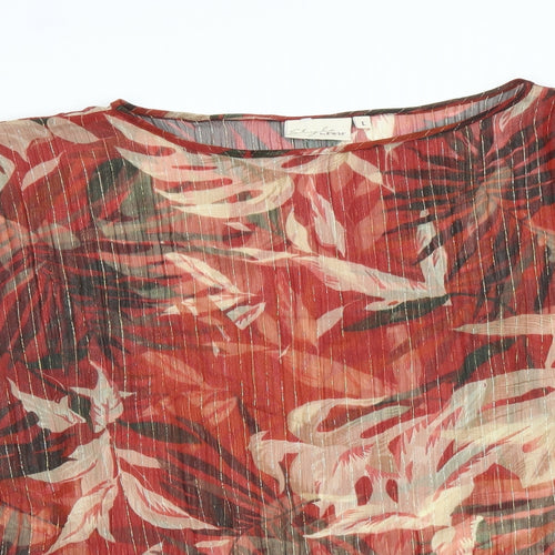 EWM Womens Red Geometric Polyester Cover Up Size L