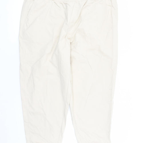 GOODMOVE Womens Beige Polyester Track Pants Trousers Size 22 L27 in Regular Drawstring - Elasticated Waist Pockets