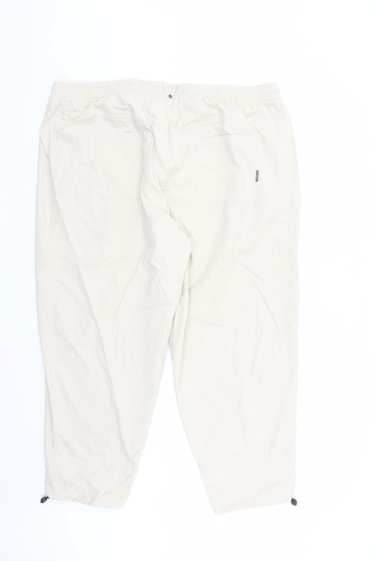 GOODMOVE Womens Beige Polyester Track Pants Trousers Size 22 L27 in Regular Drawstring - Elasticated Waist Pockets