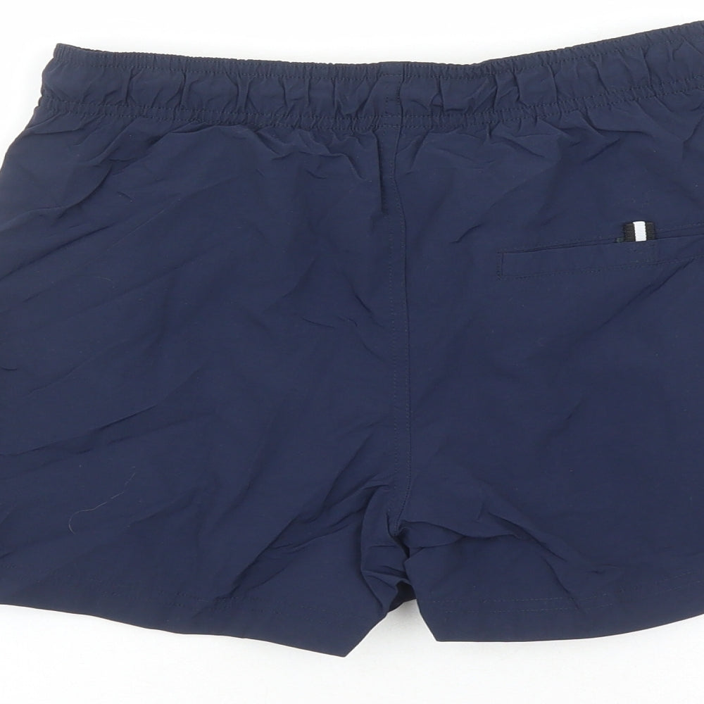 Marks and Spencer Mens Blue Polyamide Sweat Shorts Size XS Regular Drawstring - Elasticated Waist Swim Shorts Pockets