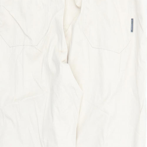 GOODMOVE Womens Beige Polyester Track Pants Trousers Size 24 L26 in Regular Drawstring - Elasticated Waist Pockets