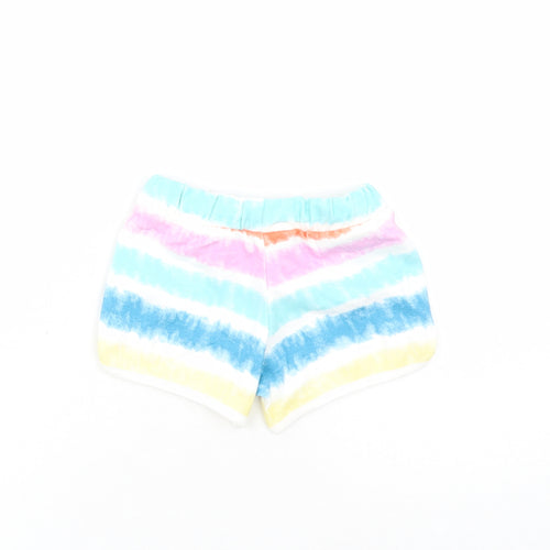 Marks and Spencer Girls Multicoloured 100% Cotton Sweat Shorts Size 3-4 Years Regular Drawstring - Elasticated Waist Inside Leg 2 Inches Waist Size 18 Inches