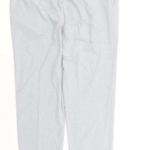 Autograph Mens Grey Polyester Dress Pants Trousers Size 38 in L32 in Regular Zip - Elasticated Waist Long Leg