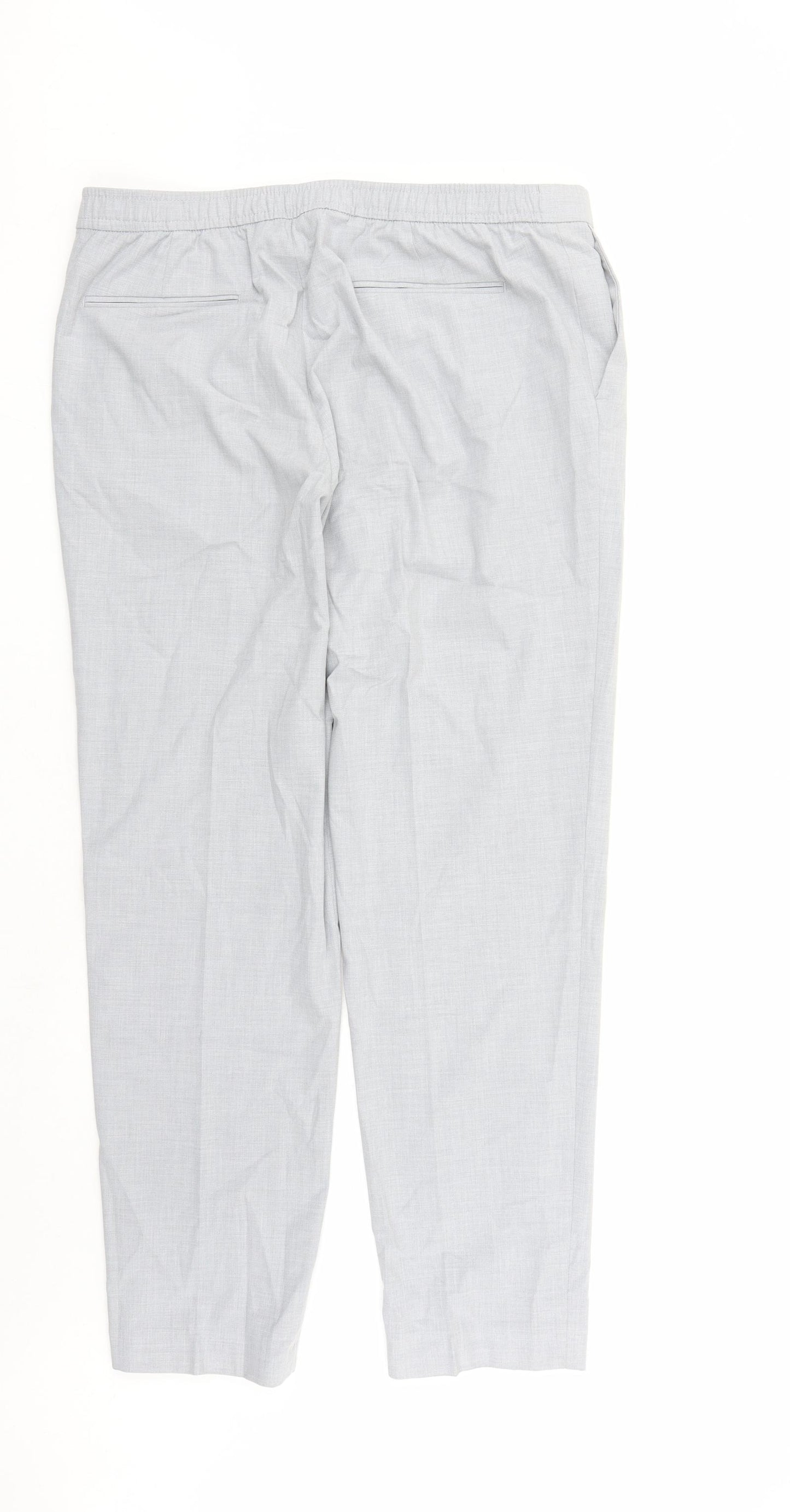 Autograph Mens Grey Polyester Dress Pants Trousers Size 38 in L32 in Regular Zip - Elasticated Waist Long Leg