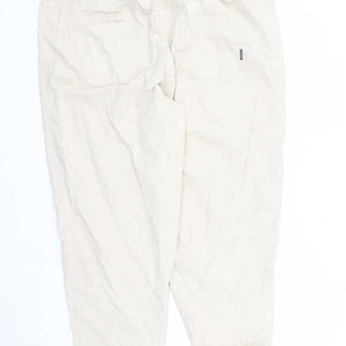 GOODMOVE Womens Beige Polyester Track Pants Trousers Size 22 L27 in Regular Drawstring - Elasticated Waist Pockets