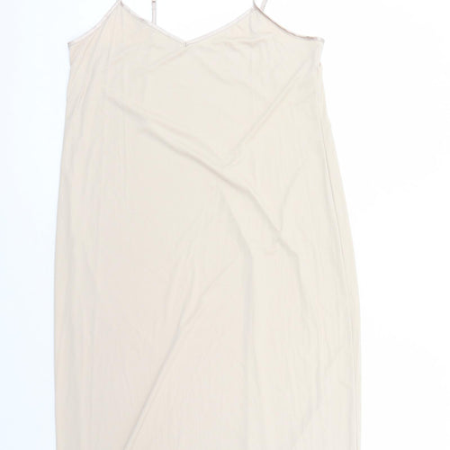 Marks and Spencer Womens Beige Solid Polyester Top Dress Size 16