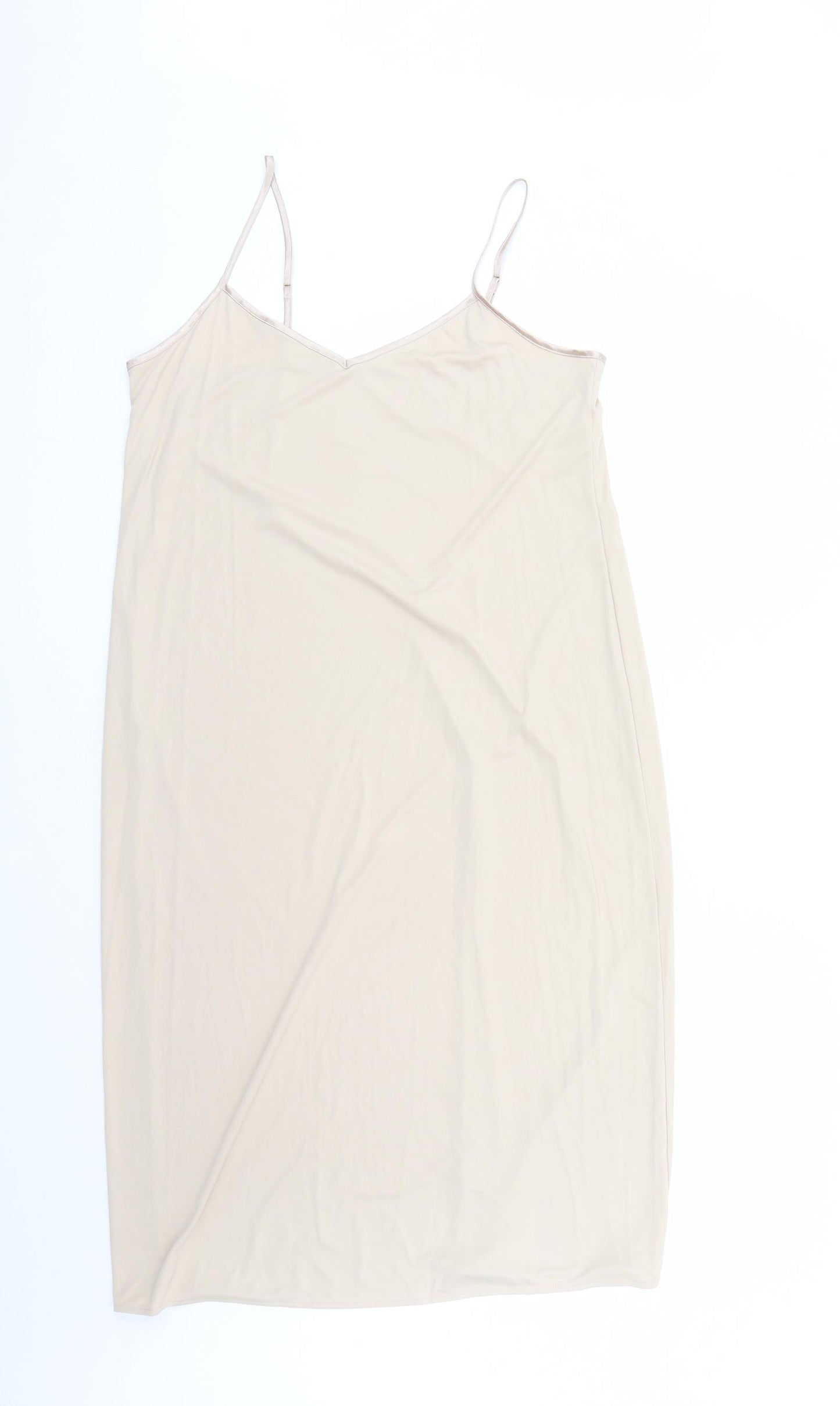 Marks and Spencer Womens Beige Solid Polyester Top Dress Size 16
