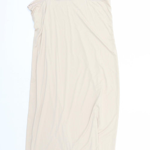 Marks and Spencer Womens Beige Solid Polyester Top Dress Size 16