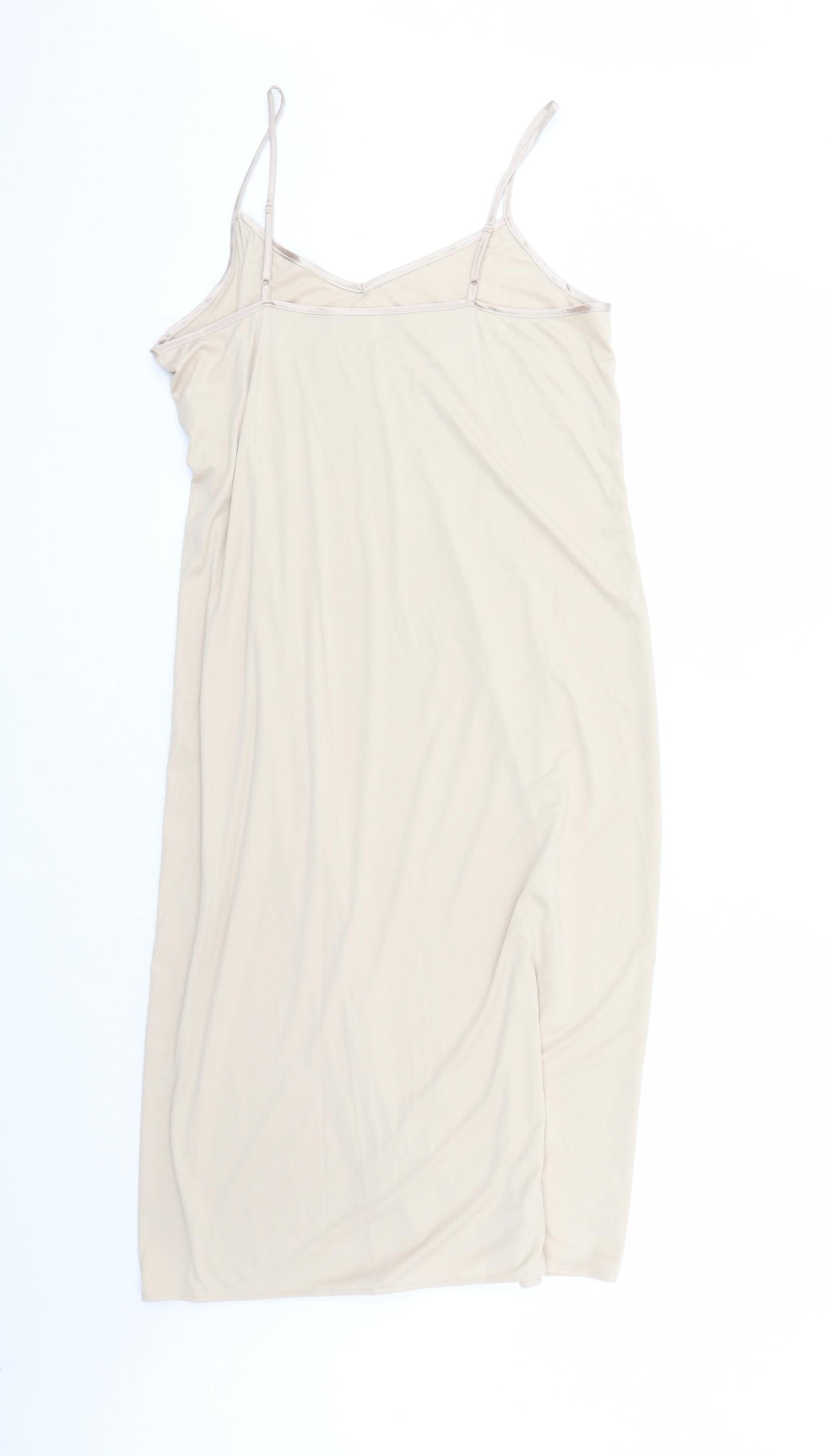 Marks and Spencer Womens Beige Solid Polyester Top Dress Size 16