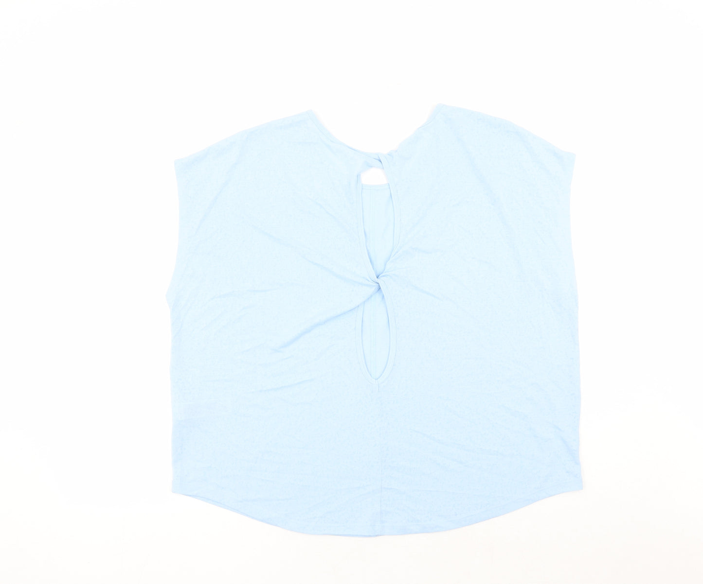 Marks and Spencer Womens Blue Polyester Basic T-Shirt Size 16 Round Neck Pullover