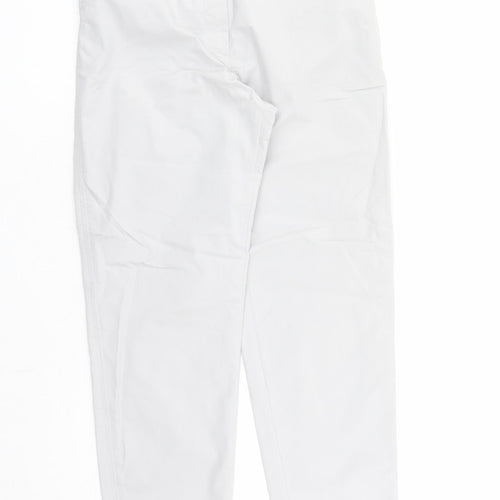 Marks and Spencer Womens Grey Cotton Chino Trousers Size 6 L26 in Regular Zip - Pockets