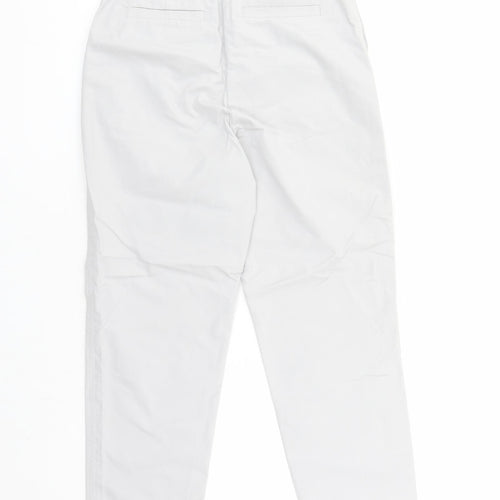 Marks and Spencer Womens Grey Cotton Chino Trousers Size 6 L26 in Regular Zip - Pockets