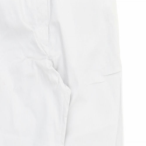 Marks and Spencer Womens Grey Cotton Chino Trousers Size 6 L26 in Regular Zip - Pockets