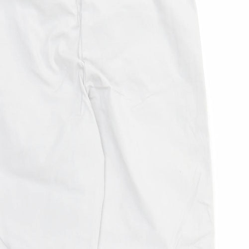 Marks and Spencer Womens Grey Cotton Chino Trousers Size 6 L26 in Regular Zip - Pockets