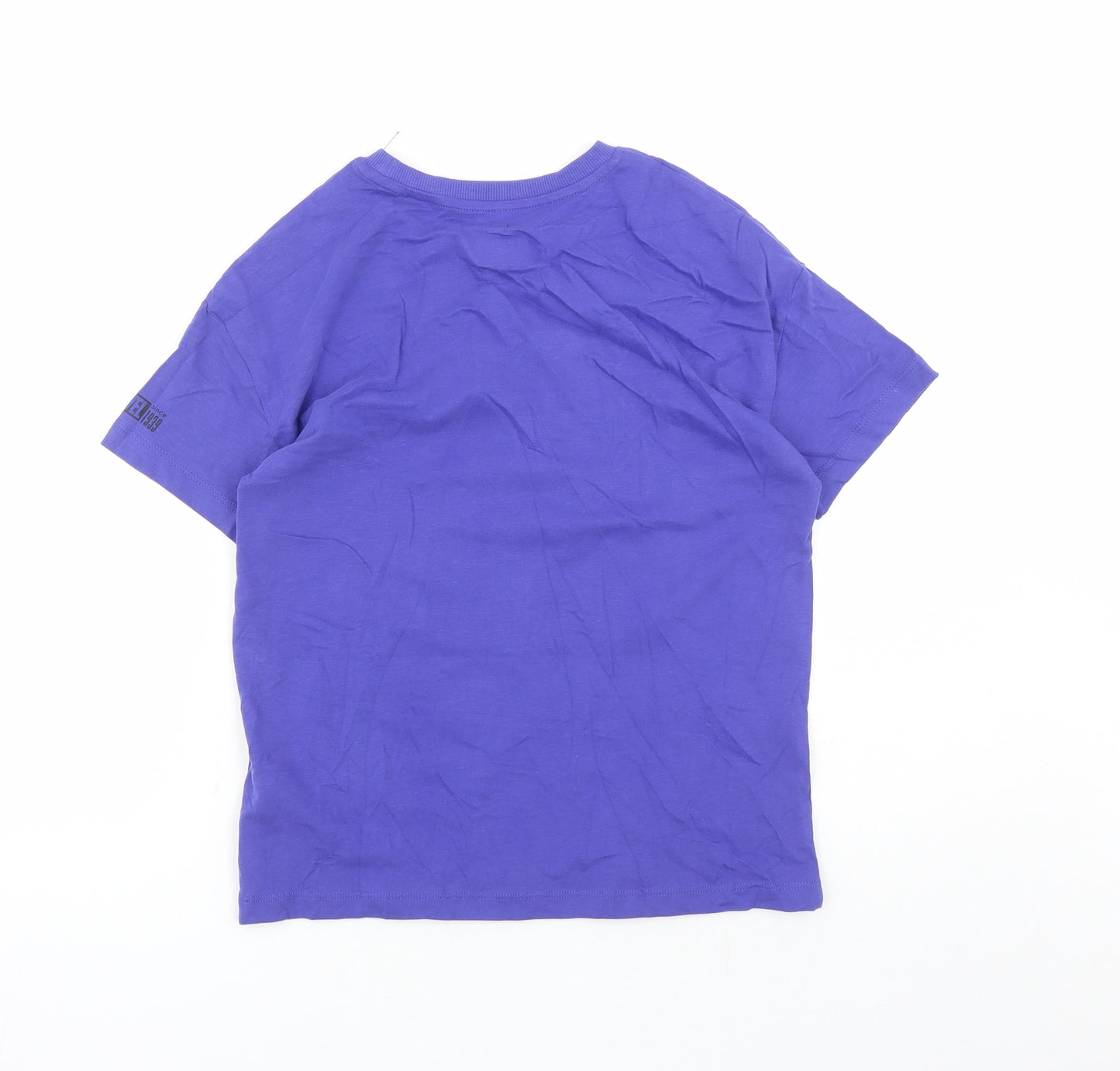 Marks and Spencer Girls Purple Cotton Basic T-Shirt Size 10-11 Years Crew Neck Pullover - Marvel